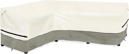 Vista 13 de okcool Funda modular para exteriores, fundas para muebles de patio en forma de L para muebles seccionales de 6 plazas, 85 pulgadas de largo x 32