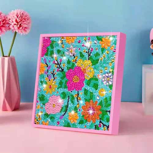Vista 11 de ZUYUSUT Paquete de 4 bonitos kits de pintura de diamantes con flores de mariposa para niños y niñas de 3 a 12 años, manualidades, juegos de pintura