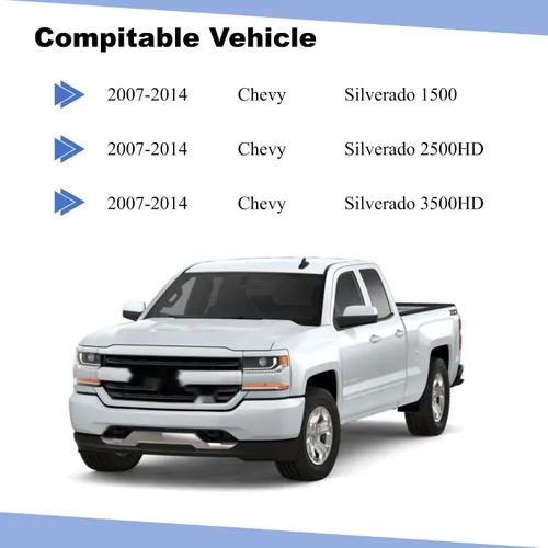 Vista 4 de Arnés de cableado de faros delanteros, conjunto de arnés de cables de faros delanteros compatible con Chevy Silverado 2008-2014, reemplaza 645-745