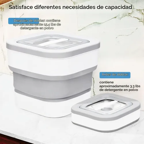 Vista 4 de Conworld Contenedor de detergente para ropa sucia, dispensador de polvo para ropa con cuchara para decoración y accesorios de lavandería, ahorro