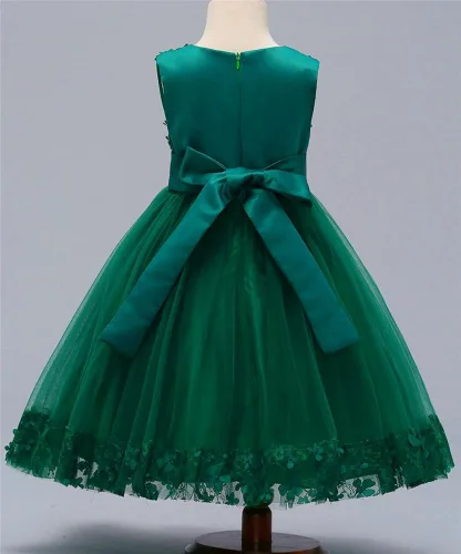 Vista 4 de WEONEDREAM Vestido de encaje elegante para niñas, para bodas, princesas o fiestas
