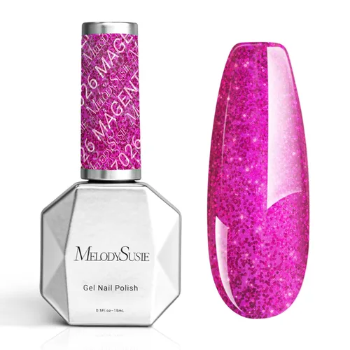 Vista 31 de MelodySusie - Esmalte de uñas en gel con brillo perla rosa brillante, 0.5 fl oz, efecto hilo, con acabado de concha rosa brillante, UV LED