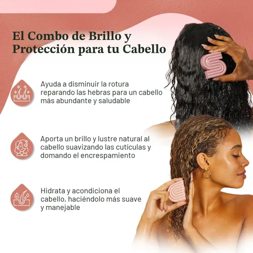 Vista 3 de Kitsch Juego de champú y acondicionador de aceite de ricino, aceite de ricino orgánico, cuidado del cabello para cabello opaco y seco, jabón