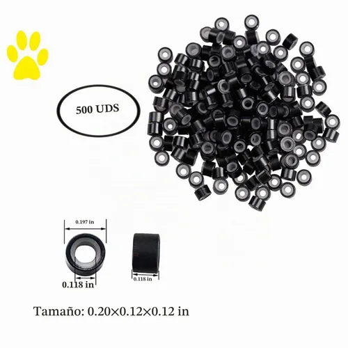 Vista 3 de Orgrimmar Extensiones de cabello para quitar alicates y gancho de tracción, 500 piezas de anillos de micro silicona, kit de herramientas para Negro