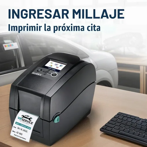 Vista 5 de Impresora de Adhesivos de Cambio de Aceite McAuley Labels - Sistema de Impresora de Adhesivos de Recordatorio de Próximo Servicio Godex RT200i