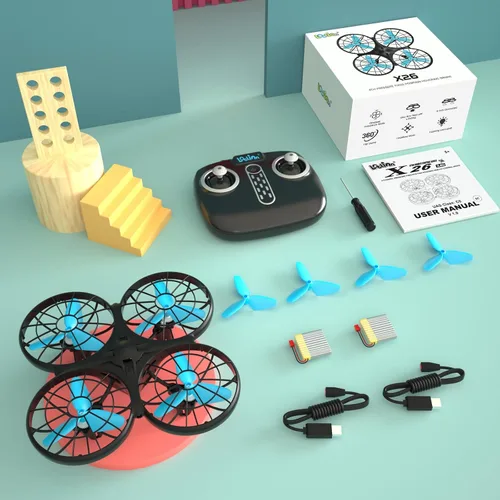 Vista 9 de Loolinn Drones para regalo para niños – Mini dron, dron RC con tecnología anticolisión automática, seguro para niños, fácil de volar, giro