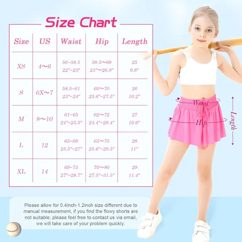 Vista 6 de Pantalones cortos fluidos de mariposa con bolsillo 2 en 1, pantalones cortos atléticos para correr, para niñas, niños, entrenamiento activo
