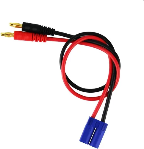 Vista 3 de 2 unids EC5 Macho Conector Enchufe 0.157 in Banana Plugs Cargador de Batería Cable Cable de Silicona 11.8 in 11.8 pulgadas (Paquete de 2)