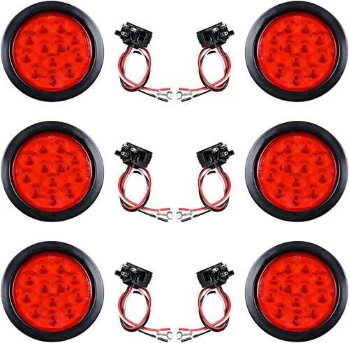 Vista 63 de Kit de tapones de cableado con cubierta de hule para luz trasera LED redonda de 4", 12 ledes, para RV, camioneta