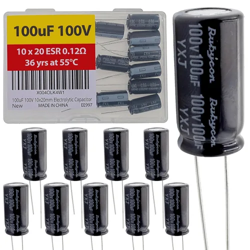 Vista 18 de 100uF 50V 8X11.5mm Rubycon Electrolytic Capacitor Low ESR 0.17Ω Long Life 36yrs at 55 Degree C mfd mircofarad Micro Farad C Radial Lead Aluminum