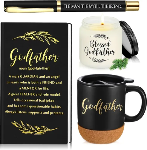 Vista 11 de Hushee 4 piezas de regalos cristianos para hombres, taza de café del hombre de Dios, diario de oración, vela perfumada, bolígrafo bíblico, regalos