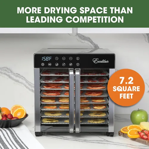Vista 2 de Excalibur - Deshidratador de alimentos de la serie Select para cecina, frutas, verduras, hierbas, golosinas para mascotas con control de temperatura