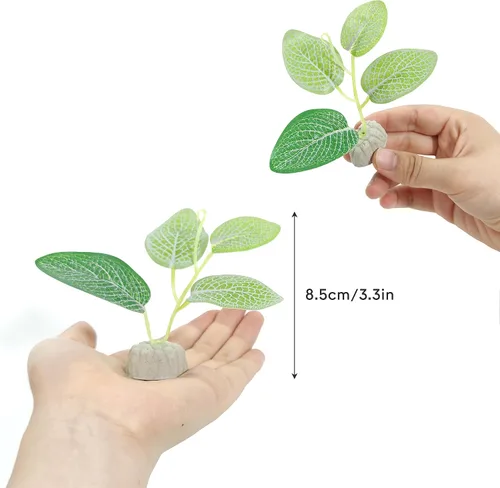 Vista 4 de 5 plantas artificiales para pecera, plantas de seda para peces Betta, pecera pequeña Betta, hierba, decoración acuática