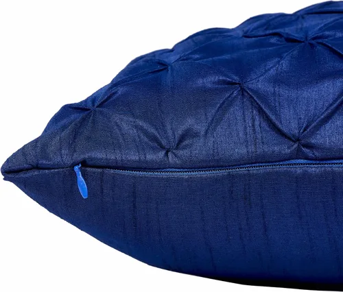 Vista 5 de Almohada decorativa azul hecha a mano para sofá, funda de almohada pintuck, fundas de almohada abstractas azules, paquete de 2 fundas de almohada