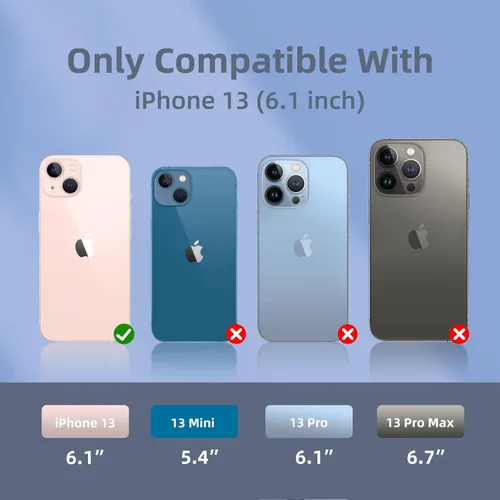 Vista 2 de Funda compatible con iPhone 13 para mujeres y hombres, [Protección completa] [Antihuellas dactilares] [Tacto suave] Funda protectora de silicona