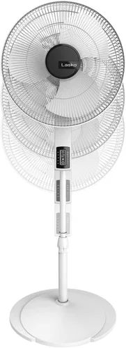 Vista 11 de Lasko Ventilador de pedestal oscilante, termostato, altura ajustable, control remoto, temporizador, 4 velocidades, para dormitorio, sala de estar