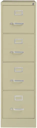 Vista 3 de CommClad Archivador vertical de metal con 4 cajones, acabado de masilla, tamaño carta, almacenamiento de oficina con cerradura, suspensión suave