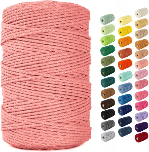 Vista 107 de Nook Theory Hilo de macramé de 3mm 109 yardas - Cuerda de macramé suave de 4mm, 5mm perfecta para nudos - Suministros de macramé para colgadores