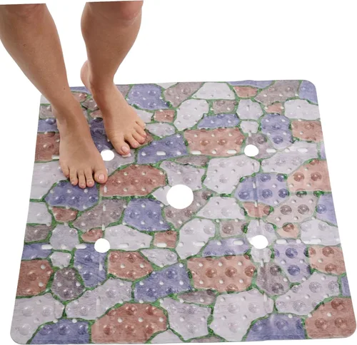 Vista 14 de ENKOSI Alfombrilla grande de 27 x 27 pulgadas cuadrada antideslizante para la ducha Alfombrilla antideslizante para cabina de ducha para personas