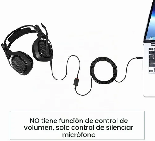 Vista 6 de Cable de audio de repuesto de 6.6 ft compatible con auriculares Astro A40 A40TR, cable de silencio en línea y sin cable de control de volumen