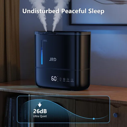 Vista 9 de JRD Humidificadores para dormitorio, humidificador ultrasónico 4L para habitación grande, llenado superior de niebla fría, funcionamiento de 40