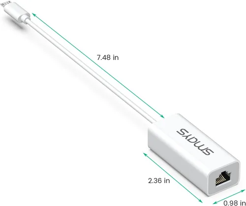 Vista 6 de Adaptador de Ethernet Micro USB OTG a RJ45 - Adaptador LAN con cable de 100 Mbps