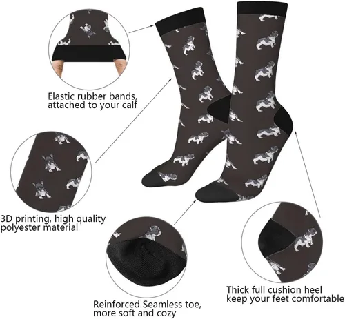Vista 3 de AOYEGO Farm Animals Funny Socks Cute Animals Horse Cow Novelty Casual Crew Socks Contrast Color Design for Women Men Gift