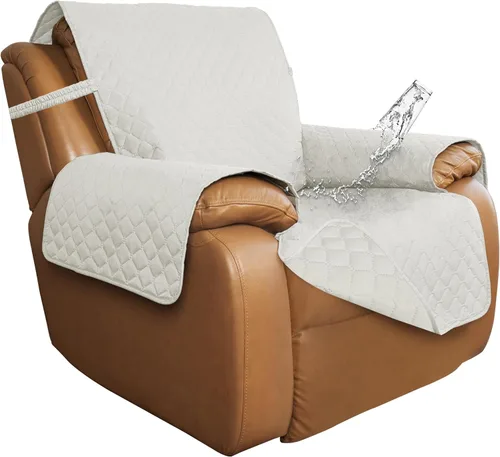 Vista 70 de ISSUNTEX Fundas de sofá de dos plazas con doble protección 100% impermeables para sala de estar, fundas para sofá de 2 cojines, protector de muebles
