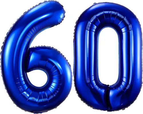 Vista 6 de Globos de número 0 azul marino, 40 pulgadas, globos de cumpleaños grandes de papel aluminio brillante azul oscuro, globos digitales de número