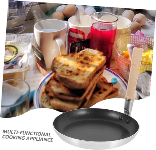 Vista 4 de Sartén de huevo antiadherente japonés Oyakodon Mini sartén para tortilla, sartén pequeña para huevos, práctica sartén de metal, mango de aislamiento