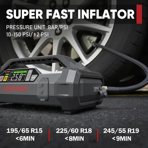 Vista 3 de LOKITHOR JA301 Arrancador de salto de 2000 amperios con compresor de aire de 150 PSI y AW401 2500Amp Jump Starter con lavadora de coche de 200 PSI