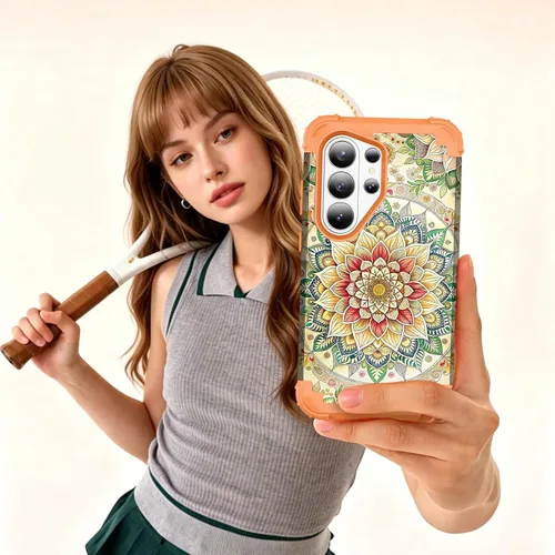 Vista 6 de Hocase Funda para Samsung Galaxy S26 Ultra, mandala beige