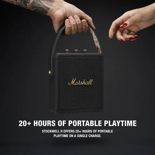 Vista 2 de Marshall Stockwell II - Altavoz Bluetooth portátil, negro y latón