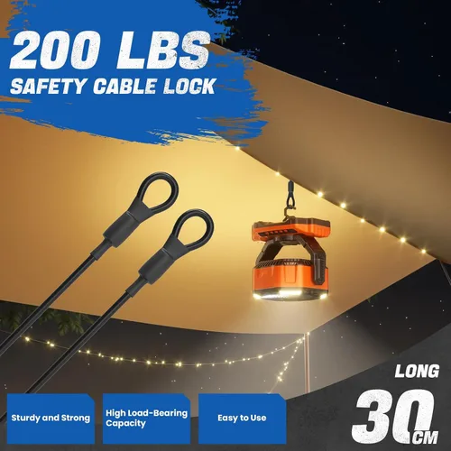 Vista 6 de Cerradura de cable de seguridad de 12 pulgadas con bucles, cable de seguridad de acero inoxidable resistente de 0.197 in de diámetro, cable