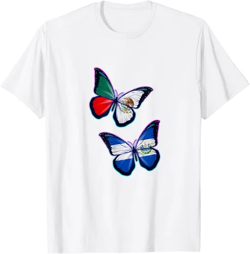 Vista 49 de Raíces biculturales de El Salvador y México. Versión mariposa Camiseta, Negro