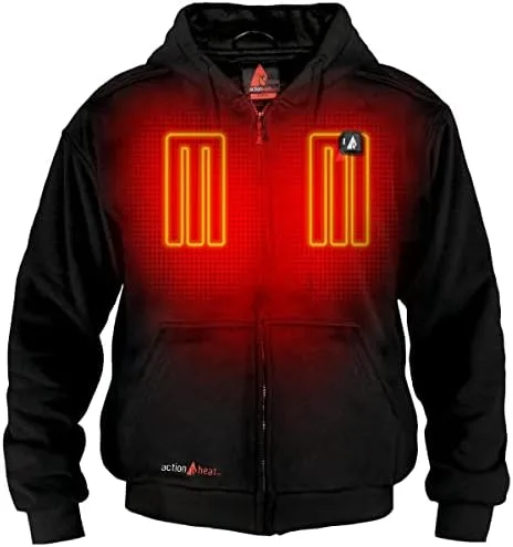 Vista 7 de ActionHeat Sudadera con capucha recargable con batería de 5 V, unisex, sudadera con capucha de calefacción con operación táctil, sistema