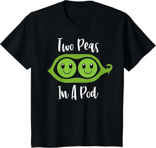 Vista 33 de Two Peas in A Pod Couples Matching Best Friend Cute Veg T-Shirt Baby Blue