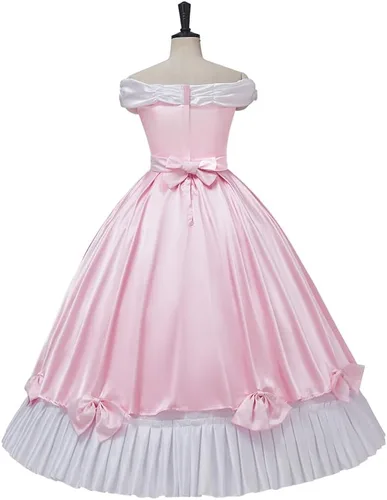 Vista 5 de Disfraz de princesa rosa para mujer, vestido de princesa