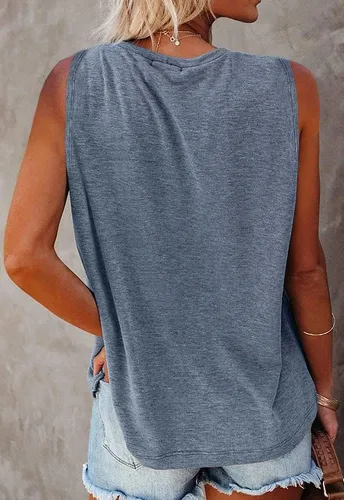 Vista 3 de Camiseta sin mangas Nature Sunrise para mujer, camisetas gráficas de senderismo de verano