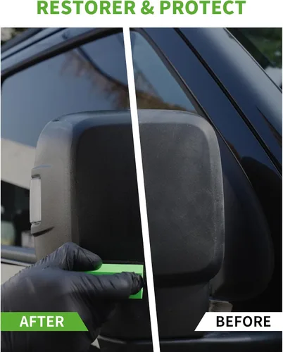 Vista 2 de Restaurador de adornos de plástico para automóviles, 1.69 onzas líquidas, restaurador de adornos negros, revestimiento de cerámica hidrofóbico