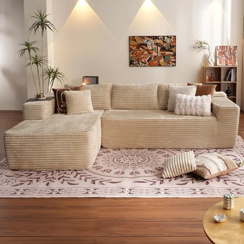 Vista 21 de ovios Sofá seccional Cloud de 96 pulgadas con chaise en forma de L, sofá modular moderno con asiento profundo, sofás tapizados para sala de estar