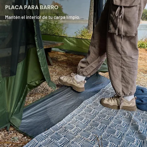 Vista 5 de EVER ADVANCED Pantalla magnética para habitación de 11 x 9 pies, entrada manos libres, cámara de pantalla con protección solar para campamento