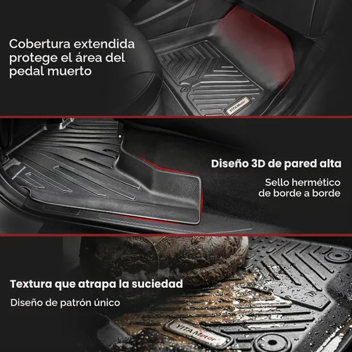 Vista 8 de YITAMOTOR Tapetes para vehículo compatibles con Honda Ridgeline Crew Cab 2017-2026, tapetes de piso de ajuste personalizado TPE para todo