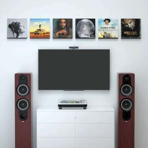 Vista 7 de NIUBEE Soporte de pared de acrílico para discos de vinilo (montaje perforado, negro)