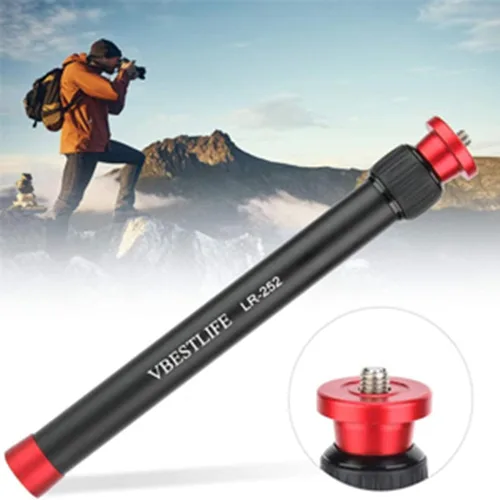 Vista 2 de Yosoo Health Gear Extensor de trípode, varilla de extensión monopod de aleación de aluminio para cámara, rojo, rosca 1/4-20, montaje en el piso