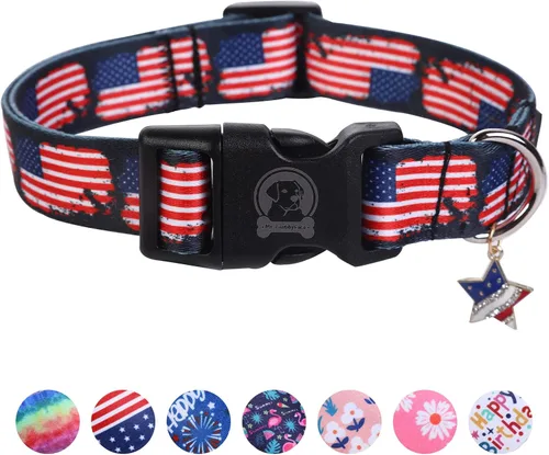 Vista 16 de MR. CHUBBYFACE - Collar de cumpleaños para perro con patrones, suave, ajustable, para perros pequeños, medianos y grandes