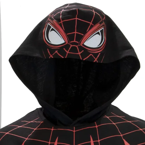Vista 4 de Marvel Avengers - Disfraz de personajes de superhéroes para niños ligero manga corta sudadera con capucha y pantalones cortos conjunto deportivo