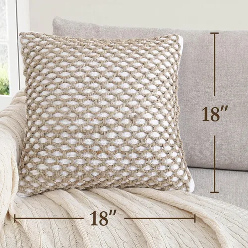 Vista 40 de Boho Living Jada - Funda decorativa para almohada, incluye acento, diseño tejido premium, decoración para sala de estar, (2) funda de almohada de 20