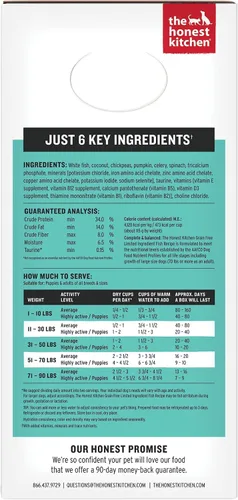 Vista 2 de The Honest Kitchen Human Grade Wholemade™ Alimento deshidratado para perros con ingredientes limitados, comida completa y equilibrada o cobertura