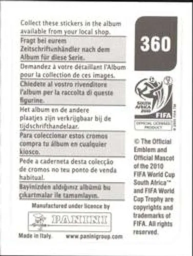 Vista 2 de 2010 Panini FIFA World Cup Stickers #360 William Kvist Denmark Official Soccer Album Sticker (2 inch X 1.5 Inch) in Raw Condition (NM or Better)